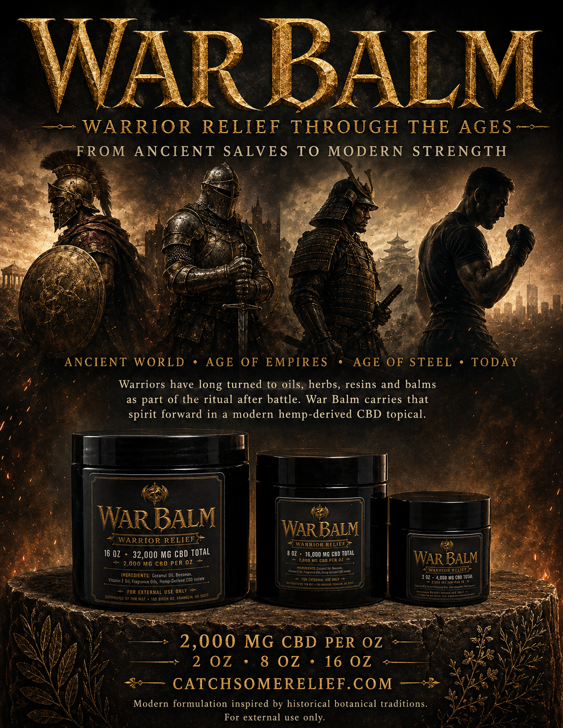 DragonSlayer War Balm - High-Potency CBD Balm | 2,000 MG Per Oz